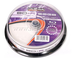 Diski Blu-Ray BD-R 50Gb, 6x, Cakebox 10gab.